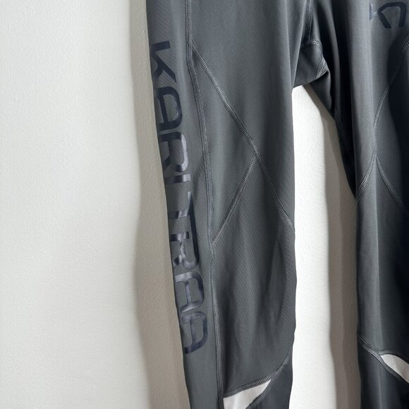 Kari Traa Leggungs Womens Small Black Reflective Zip Leg Athletic Running Tights - Picture 3 of 11